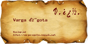 Varga Ágota névjegykártya