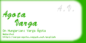 agota varga business card